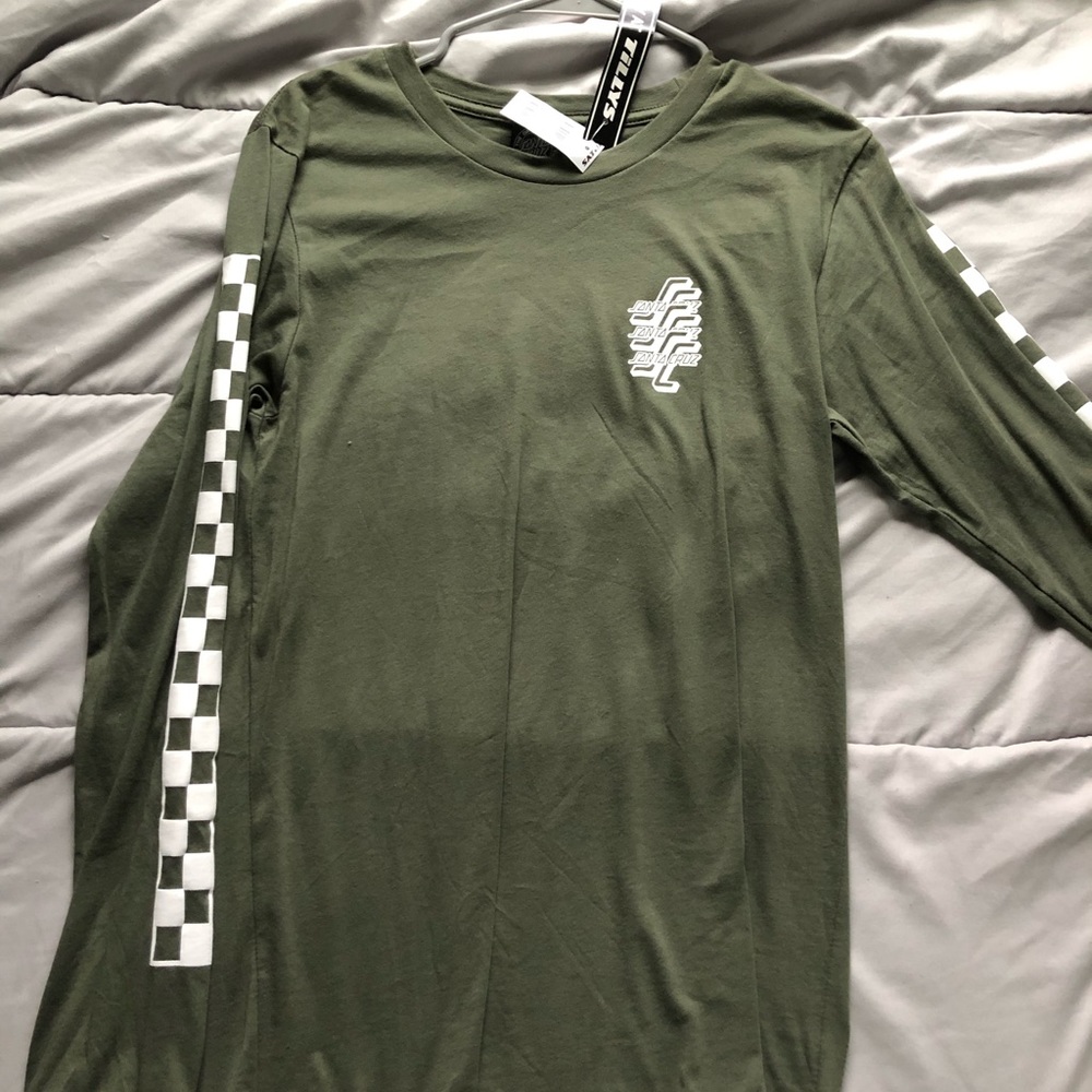 Olive Santa Cruz Checkered Long Sleeve Shirt